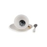 SELETTI Guiltless porcelain tea cup with plate and teaspoon - Prosperina