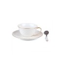 SELETTI Guiltless porcelain tea cup with plate and teaspoon - Bona Dea