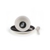 SELETTI Guiltless porcelain tea cup with plate and teaspoon - Bellona