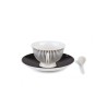 SELETTI Guiltless porcelain tea cup with plate and teaspoon - Bellona
