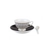 SELETTI Guiltless porcelain tea cup with plate and teaspoon - Minerva