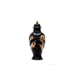 SELETTI Porcelain Vase - Lipsticks - Black