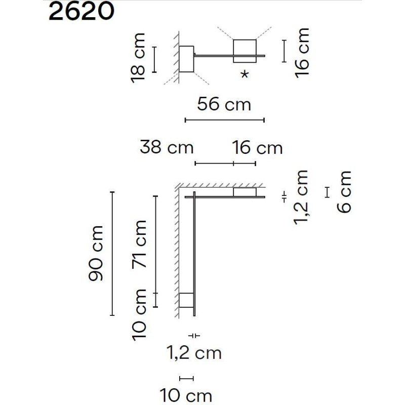 Vibia Structural 2X Extended 56X87 wall lamp