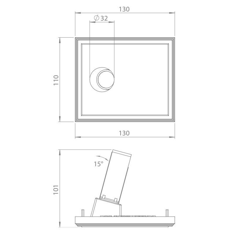 Brick In The Wall 200Cent Round W15 Trimless Excl. Driver Fix recessed spot