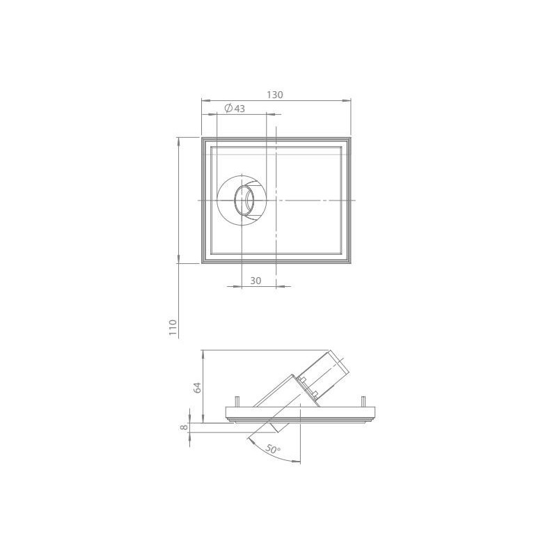 Brick In The Wall 200Cent Round Semi W50 Trimless Excl. Driver Fix recessed spot