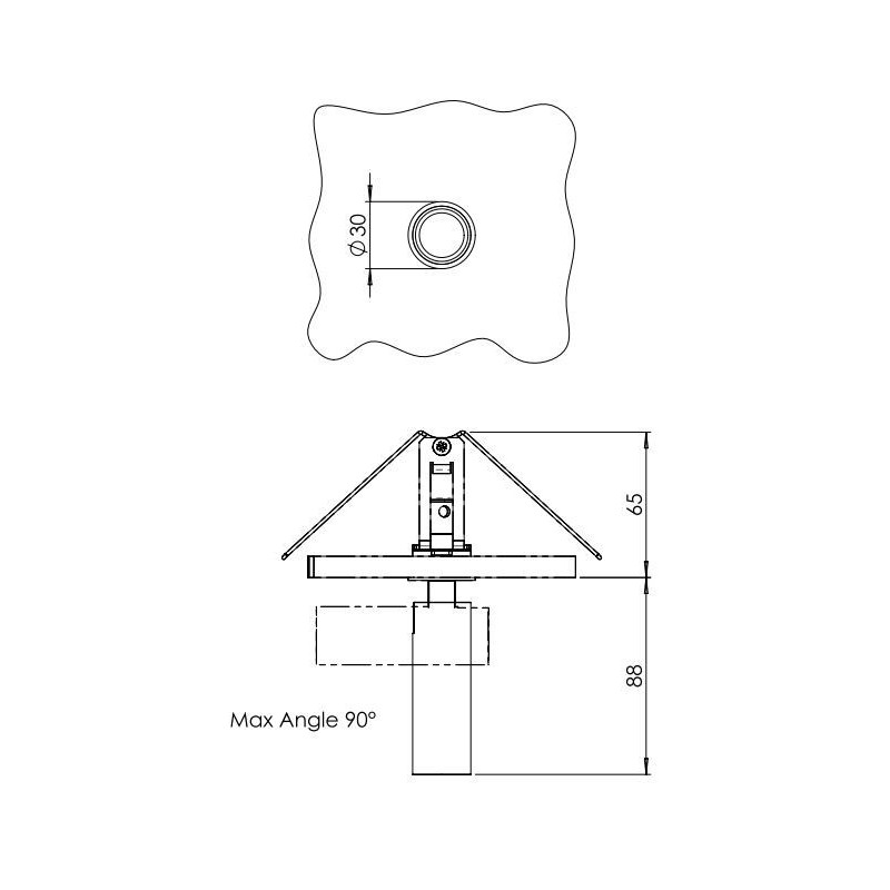 Brick In The Wall 200Cent Round Swing90 Trim Excl. Driver Adj recessed spot