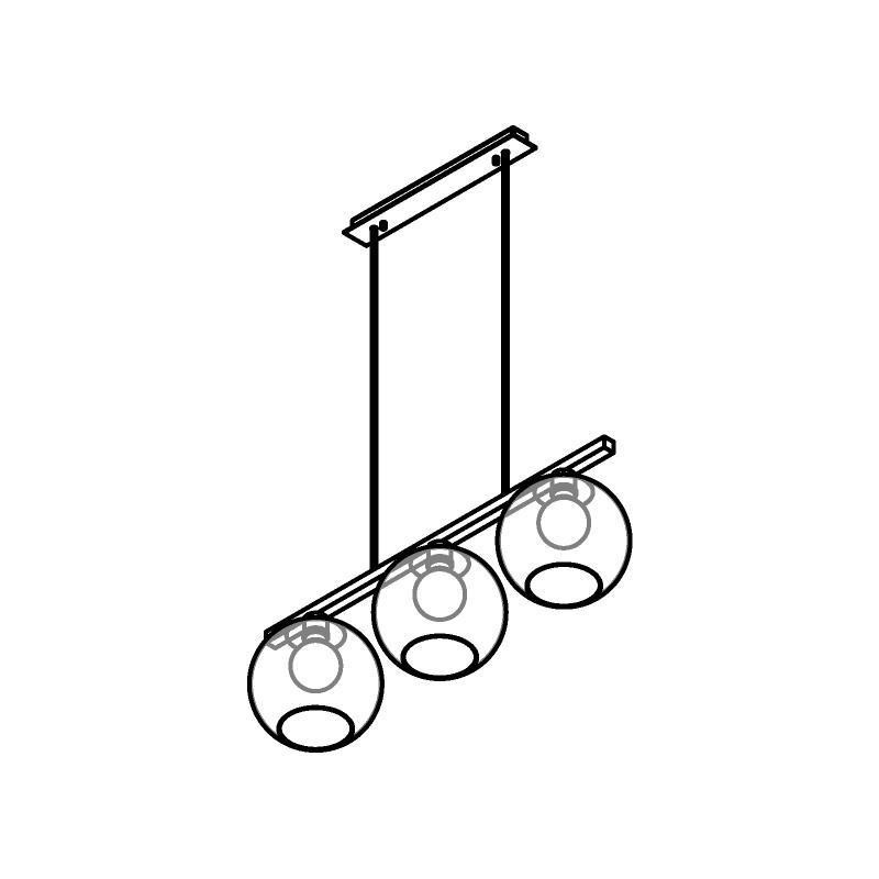 PSM Lighting Moby Sh 5156.3B.E27 Suspension Lamp