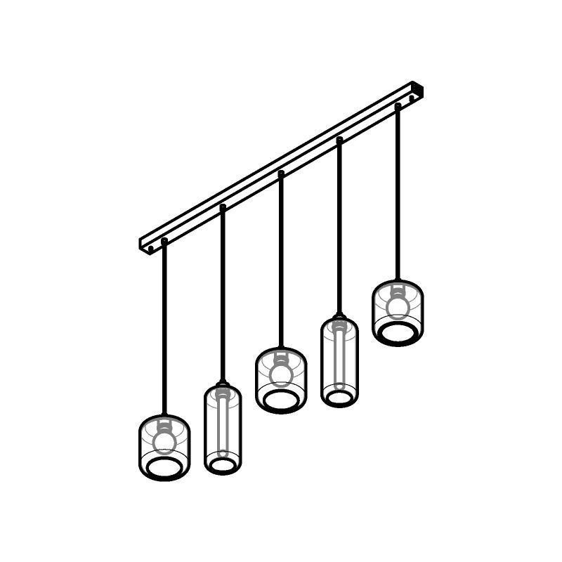 PSM Lighting Manon 5133.3N2P Suspension Lamp