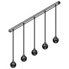 PSM Lighting Noella 4584.V.E27.SH.TR.1M PSM Lighting Noella 4584.V.E27.SH.TR.1M.TX1 Suspension lamp