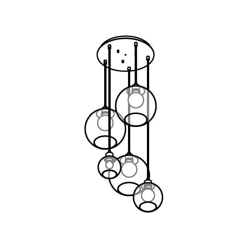 PSM Lighting Moby Sh 5153.Sh.5 Suspension Lamp