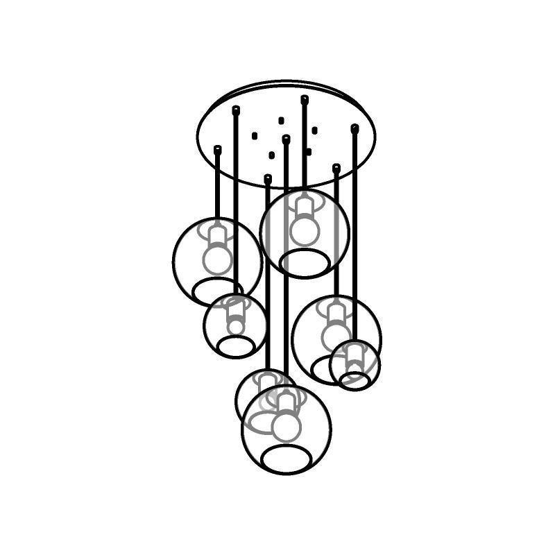PSM Lighting Moby 5155.7.E27 Suspension Lamp