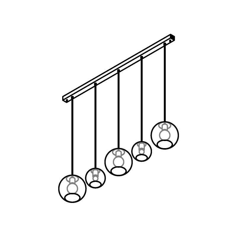 PSM Lighting Moby 5159.2B.3C Suspension Lamp