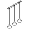 PSM Lighting Iconic 4603.J.E27.SH.BZ.53 PSM Lighting Iconic 4603.J.E27.SH.BZ.53.TXJ Suspension lamp