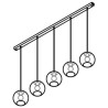 PSM Lighting Moby 5150.5C.E27 Suspension Lamp