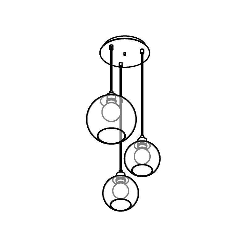 PSM Lighting Moby Sh 5153.Sh.3 Suspension Lamp