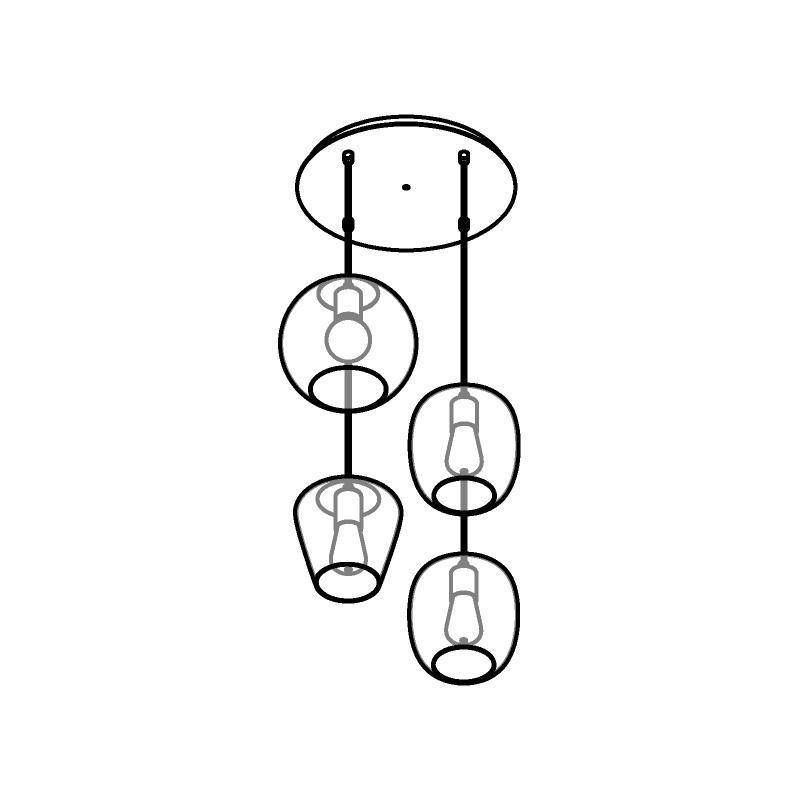 PSM Lighting Moby 5154.4.E27 Suspension Lamp