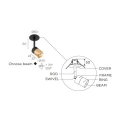 Trizo Audette-Duo R6 with honeycomb ceiling lamp