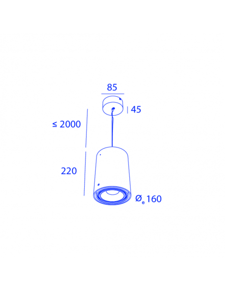 Orbit Steamer Suspension 1X Cone Cob Led Hanglamp