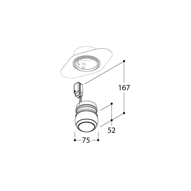 Tal Lighting BERRIER JUNIOR TRIMLESS SEMI-RECESSED WC Deckenlampe