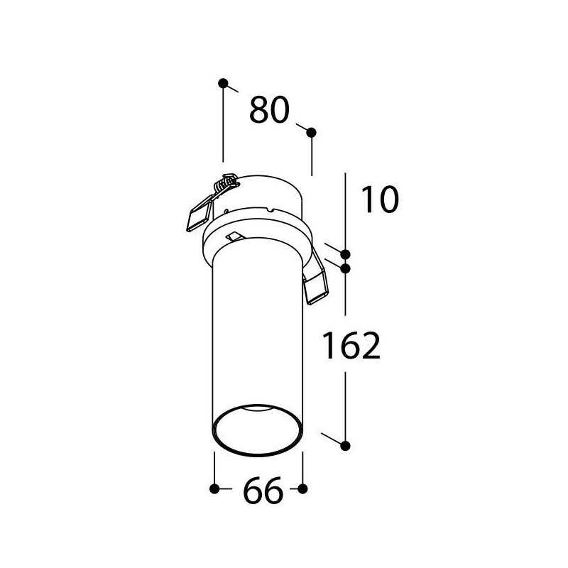 Tal Lighting FUNNEL ELBOW 150 RECESSED TORSION CI MAINS DIMM Deckenlampe
