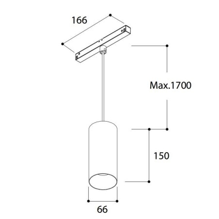 TAL FUNNEL SUSPENSION 150 TRACK 48V track lighting