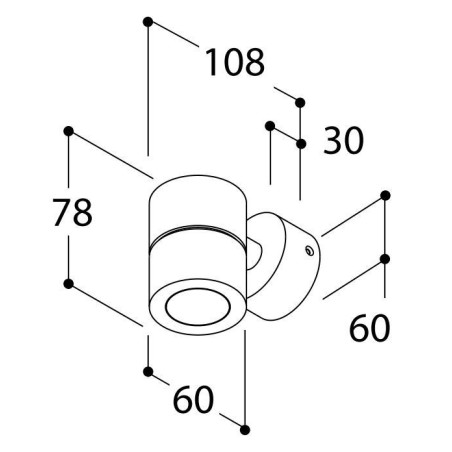 TAL HEKOWA 50 LUXEON M SPOT WC wall lamp