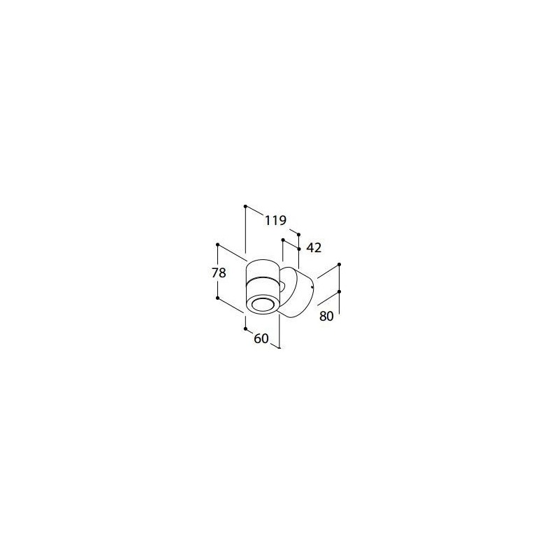 Tal HEKOWA SINGLE BEAM SPOT MAINS DIMM CI Wandlampe