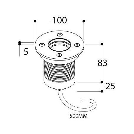 TAL MINI UBO ROUND LUXEON M WC CLEAR GLASS recessed spot