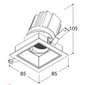 TAL MIX 13W SQUARE FLEX recessed spot