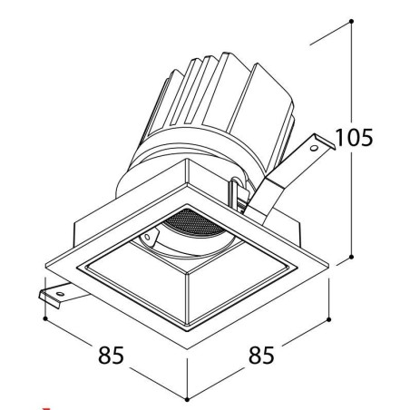 TAL MIX 13W SQUARE FLEX recessed spot
