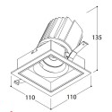 TAL MIX 26W SQUARE FLEX recessed spot