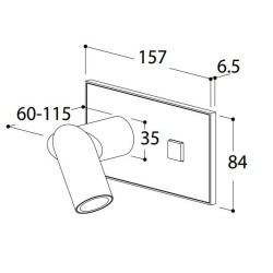 TAL Select 1TMicroscoop 24V-250V push button wall lamp