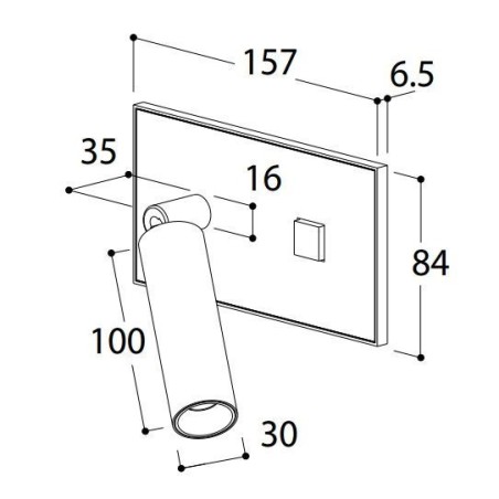 TAL Select 1TNobel 24V-250V push button wall lamp