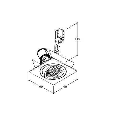 TAL SOLID SQUARE MOBY GU10 ceiling lamp