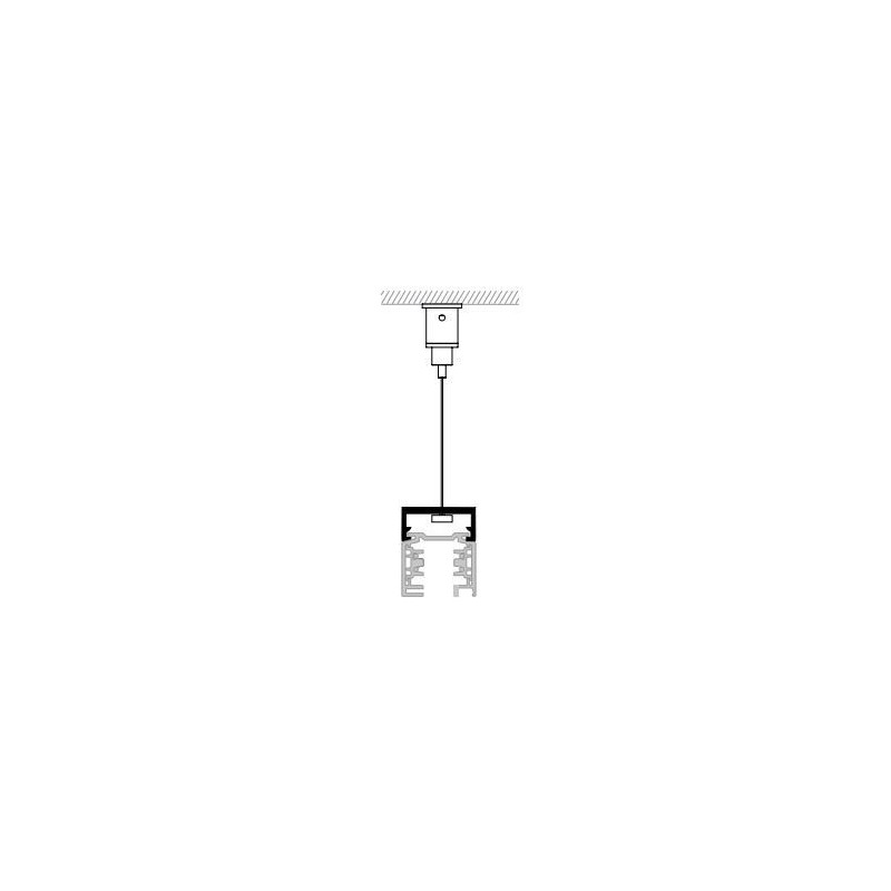 TAL LIGHTING SURFACE TRACK 3F - PENDANT CLIP + SUSP STEEL WIRE 6.2m