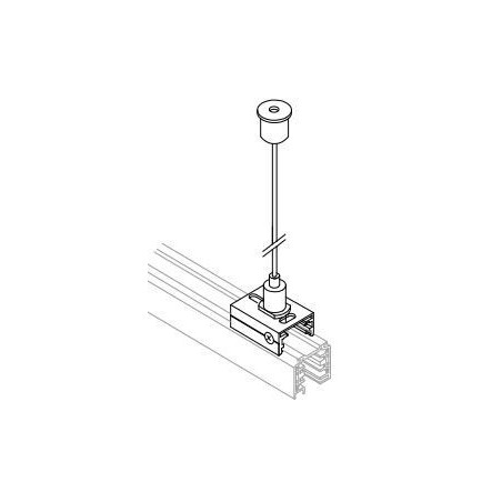 TAL SURFACE TRACK 3F - PENDANT CLIP + SUSP STEEL WIRE 6.2m 