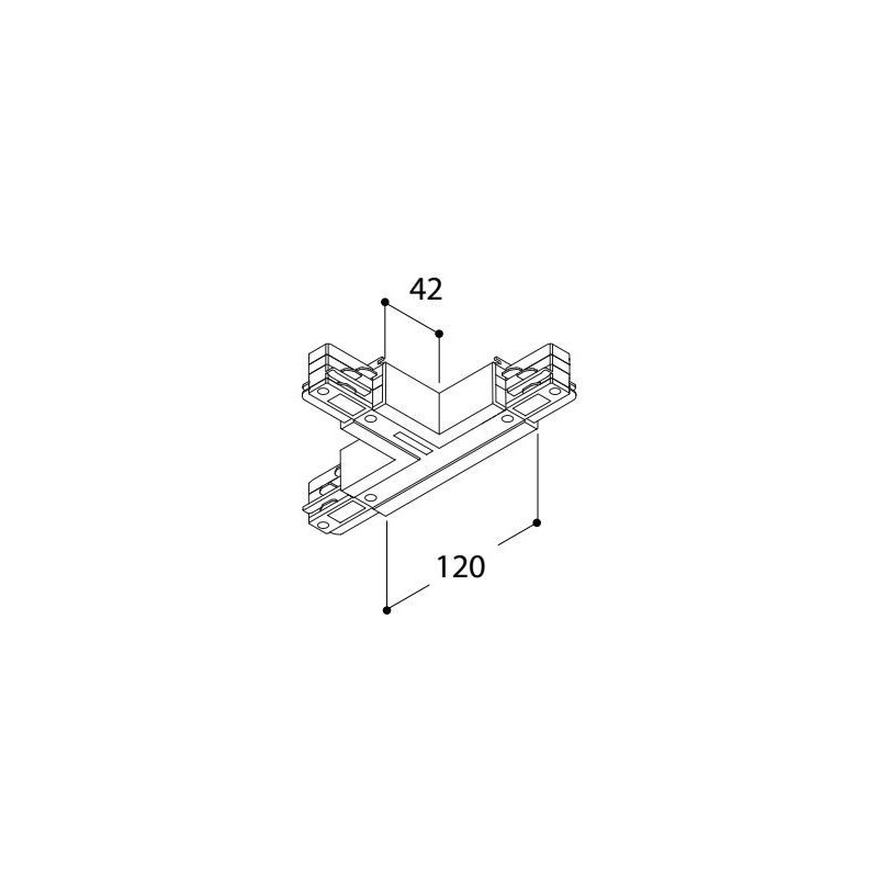 TAL LIGHTING SURFACE TRACK 3F - T COUPLER EARTH INSIDE + LEFT