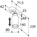 TAL TELESCOOP Surface Mounted ceiling lamp