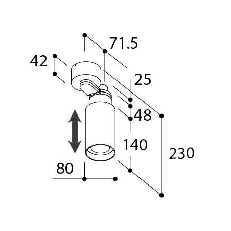 TAL TELESCOOP Surface Mounted ceiling lamp