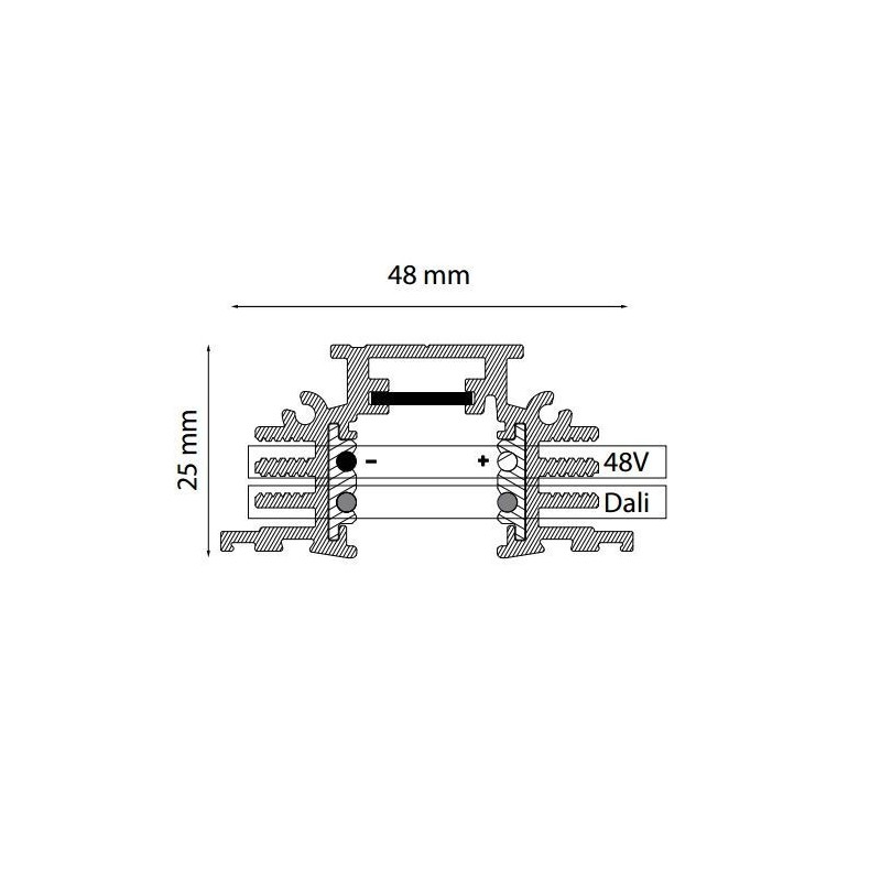 TAL LIGHTING TRACK 48V TRIMLESS - 1000MM