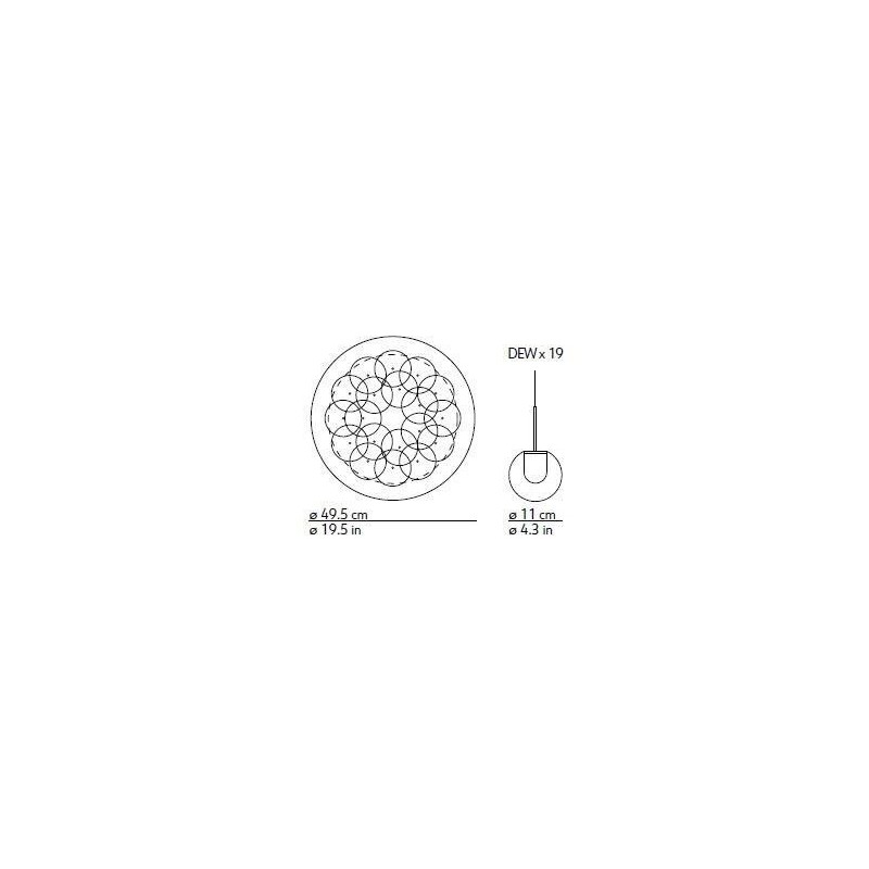 Kundalini Dew 19 Chandelier suspension lamp
