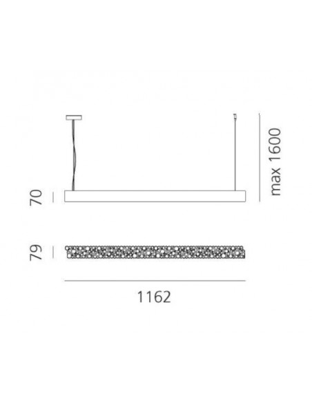 Artemide Calipso Linear SYSTEM 1210mm suspended lamp