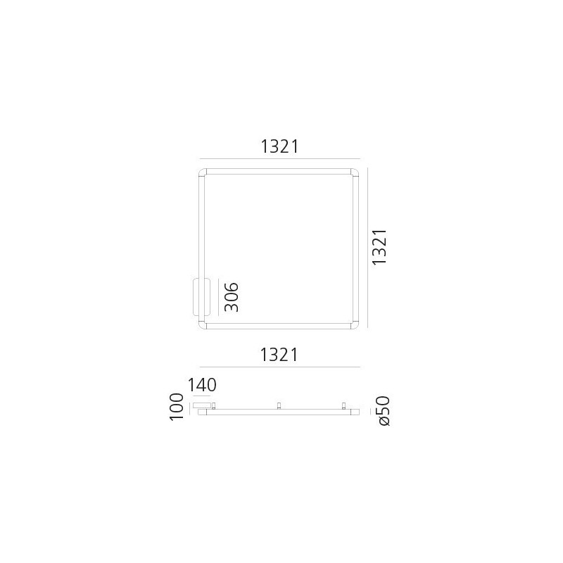 Artemide Alphabet Of Light Square 120 Wall/Ceiling Ceiling lamp / Wall lamp