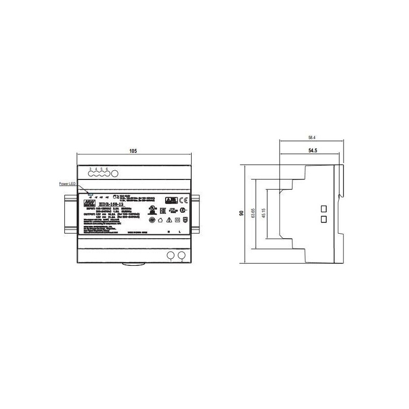 Integratech LED voeding 24VDC 150W DIN-rail