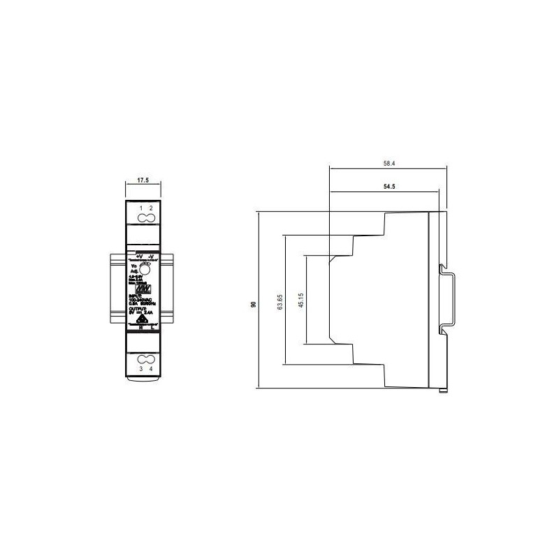 Integratech LED voeding 24VDC 15W DIN-rail