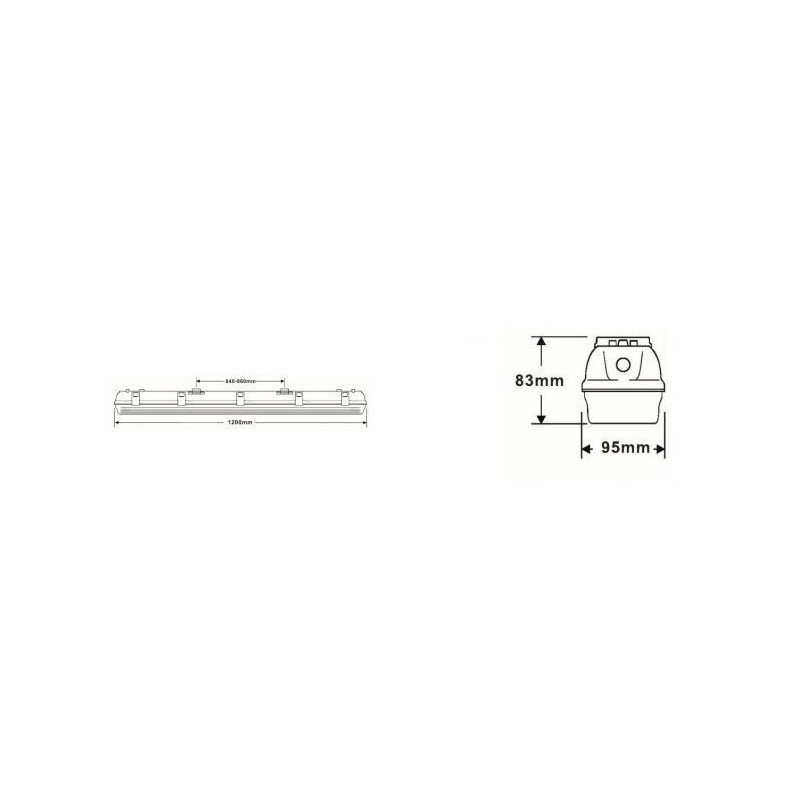 Integratech HWDP 1,2m IP66 em 3h Deckenlampe