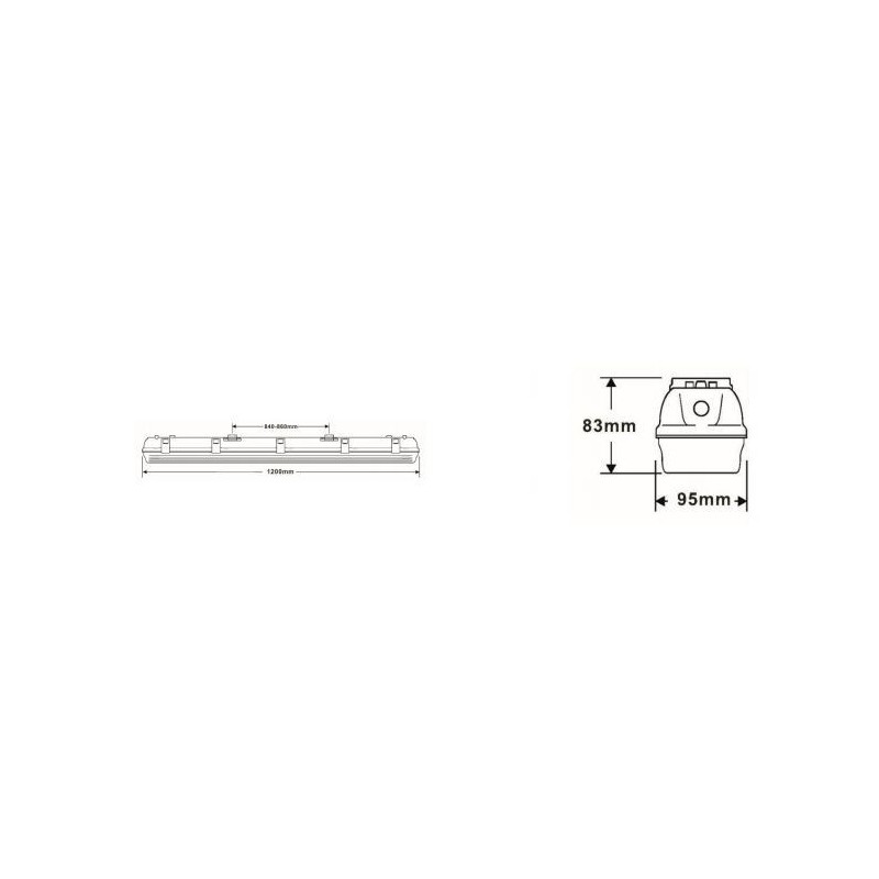 Integratech HWDP 1,2m IP66 Sensor + em 3h High Output Deckenlampe