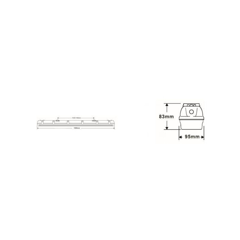 Integratech HWDP 1,2m IP66 Sensor Deckenlampe