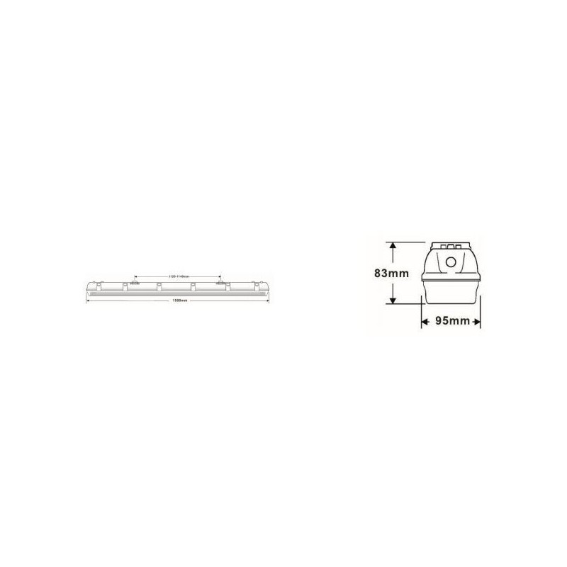 Integratech HWDP 1,2m IP66 High Output Deckenlampe