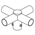 Integratech Streetlight adapter 4x 60mm dark grey RAL9022